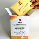 Avni Natural Cotton 240MM Sanitary Pads (R, Pack of 12 ) with Paper Disposal Bags - Low flow
