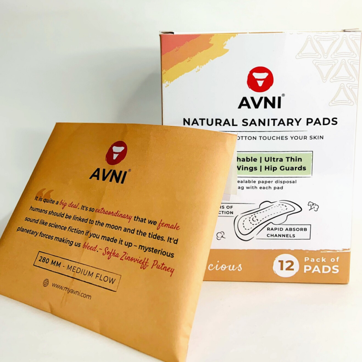 Azah Organic Cotton Sanitary Pads for Periods Box of 30  Azahin