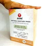 Avni Natural Cotton 240MM Sanitary Pads (R, Pack of 12 ) with Paper Disposal Bags - Low flow