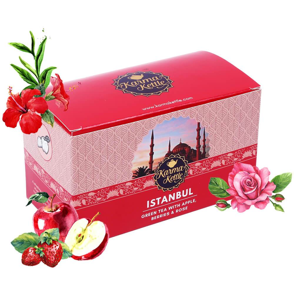 Karma Kettle Teas - Istanbul | BeKarmic | Tea | Beverage, Drink, fruit tea, hibiscus tea, Karma Kettle Teas, Less than ₹500, rose tea, Tea, Tea leaves, turkish tea