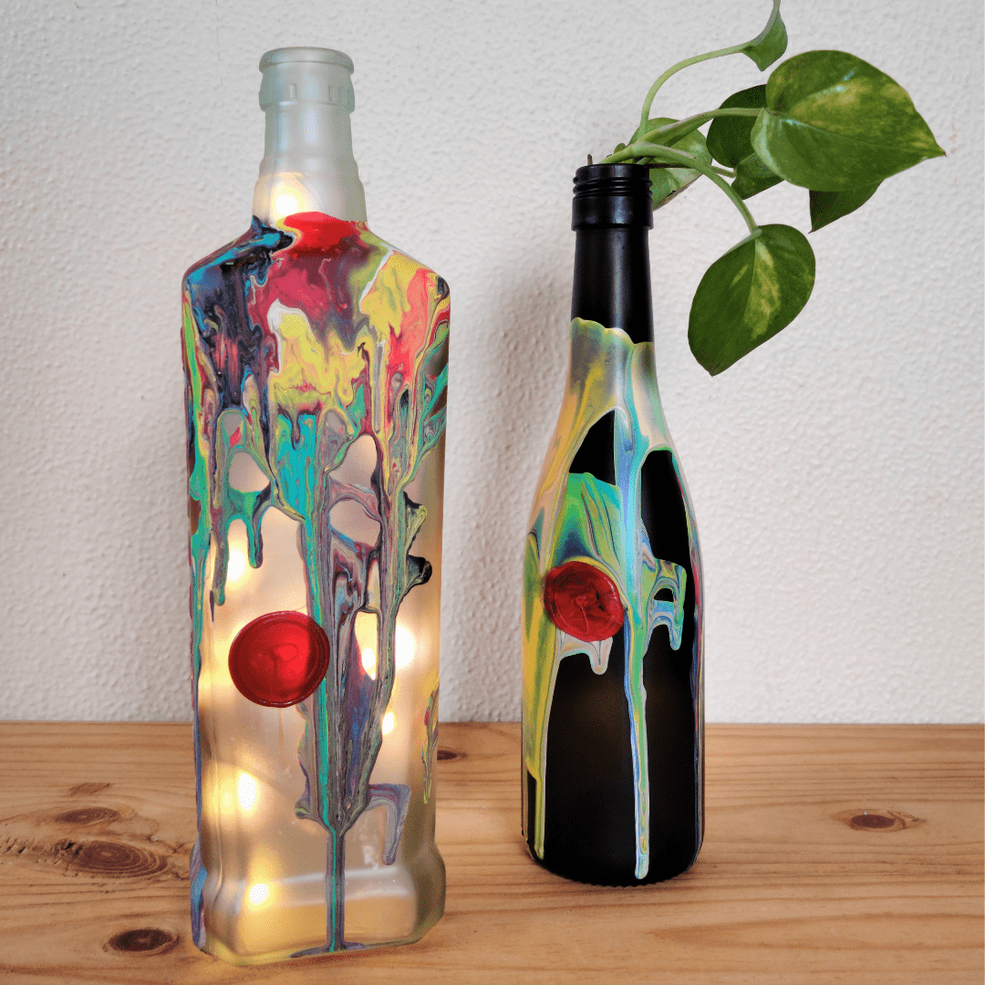 Pretty Things India - Gustav Bottle-Ful Combo | BeKarmic | Upcycled Glass Bottle | Gifts, Glass Bottle, Handcrafted, Home, Home Decor, Home Gift hampers, Lights, Living Room, Planters & Vase,