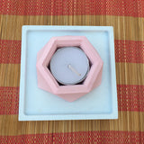 Pink Diamond Candle with Tray - Bloom Artwork - BeKarmic