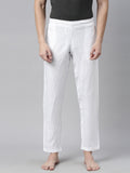 Men's White Colour Solid Lounge Pant