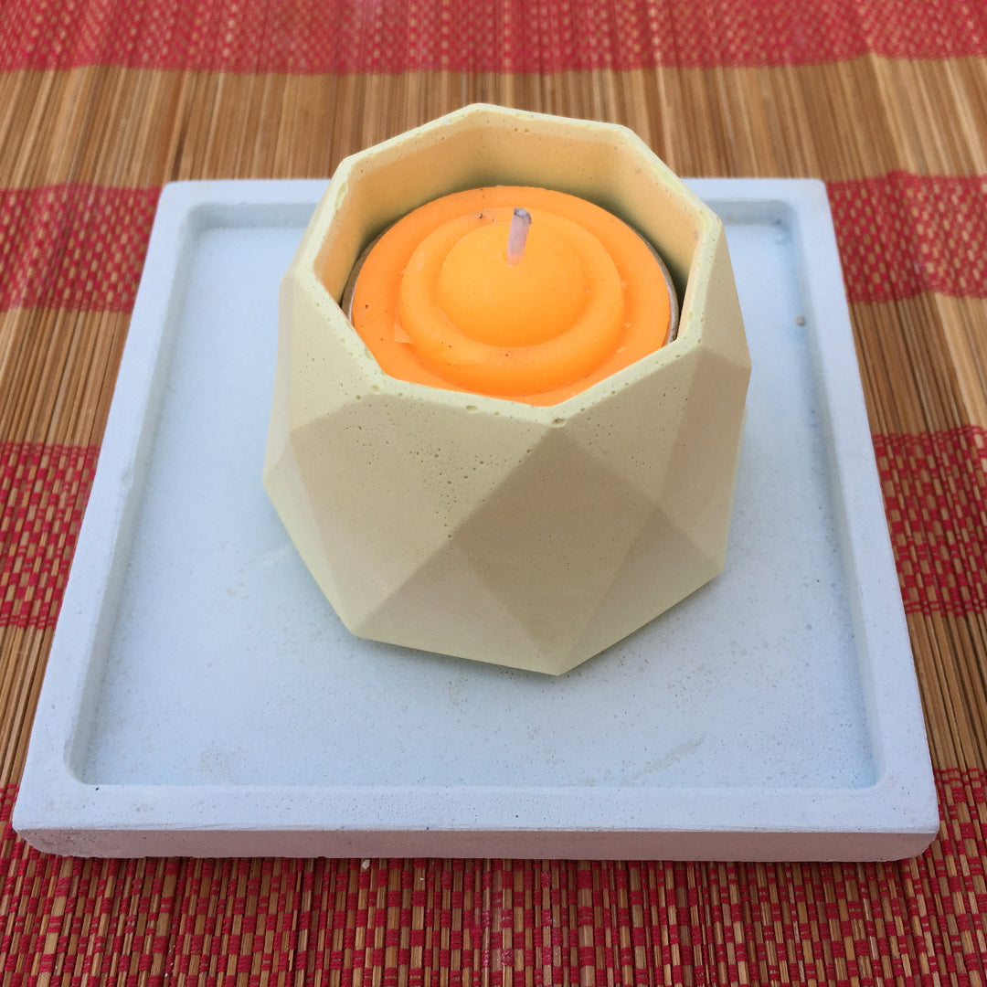 Yellow Pineapple Candle with Tray - Bloom Artwork - BeKarmic