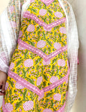 Yellow and pink floral kurta