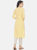 Women's Lemon Yellow Colour Solid Hemp Straight Long Kurta