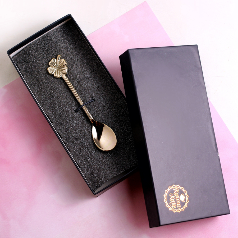 Brass Tea Spoon - Flower End