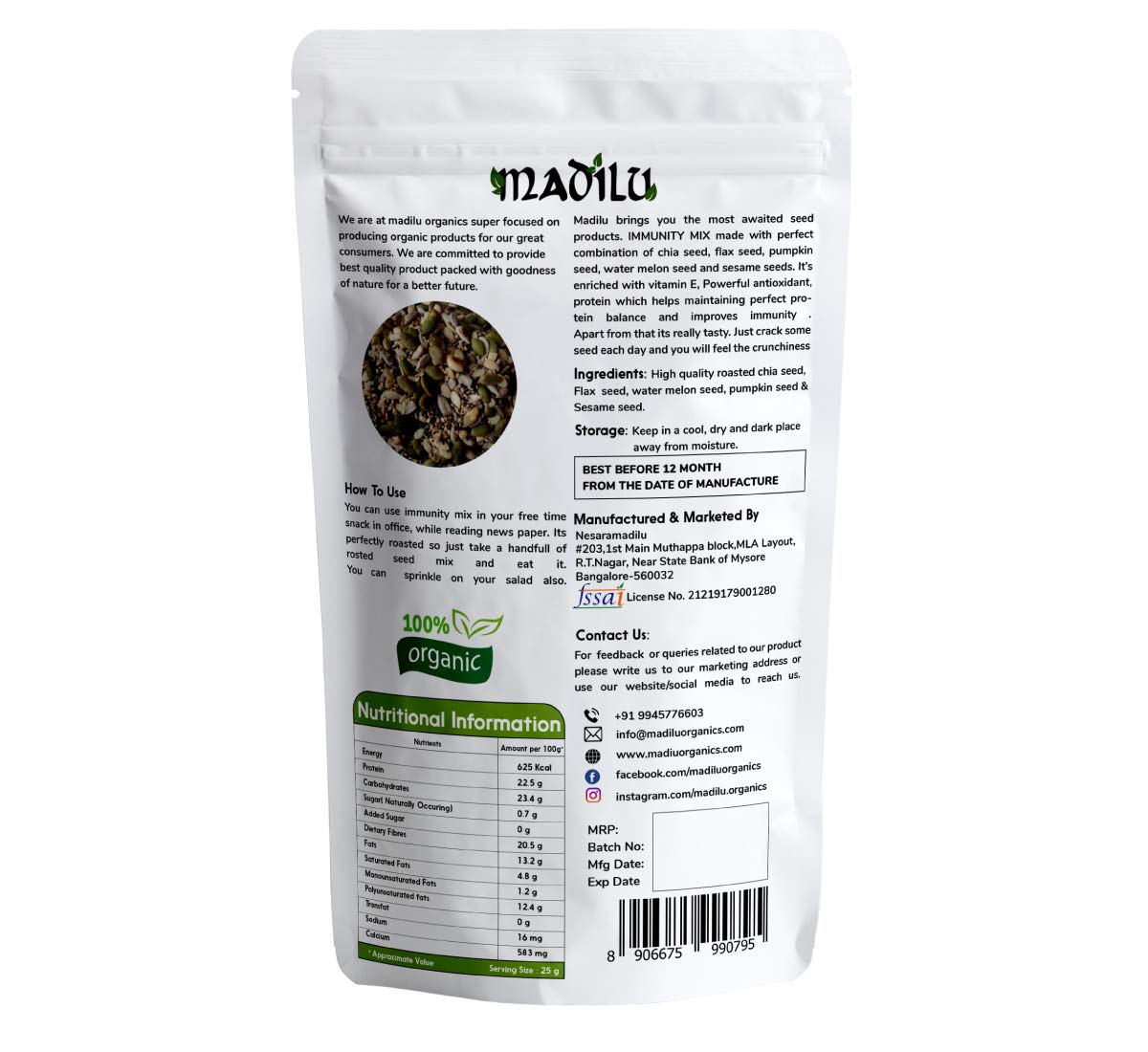 Madilu - Immunity Mix & Chia Seeds Combo Pack | BeKarmic | seeds | Bakery & Snacks, Food, Gourmet Foods, Immunity Boosting, Madilu, Seeds, Seeds & Mixes