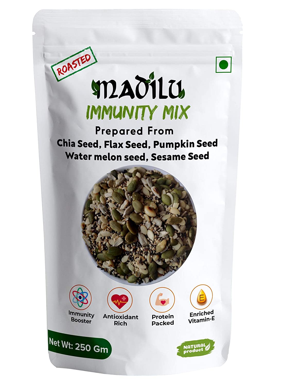 Roasted Seeds Mix Immunity Mix Prepared from Chia; Flax; Sesame; Pumpkin; Watermelon Seeds  immunity mix