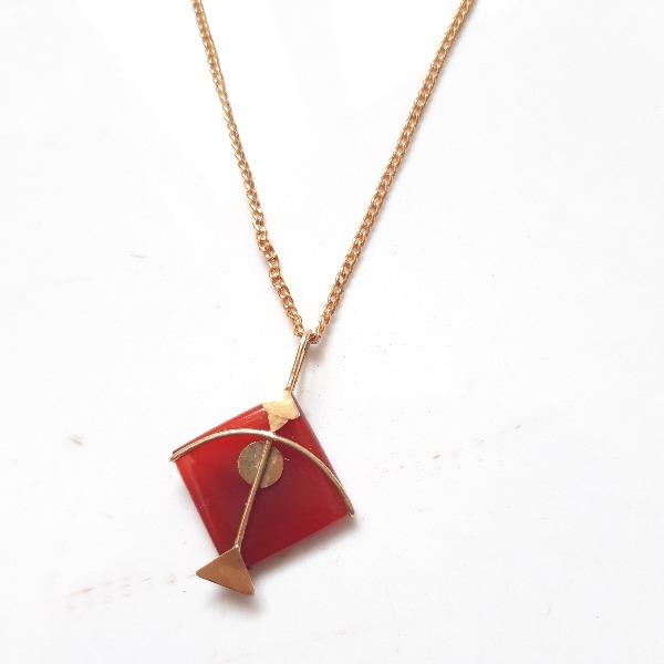 PATANG Red Onyx Pendant - Baka Jewelry - BeKarmic