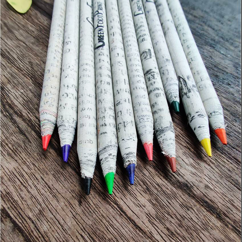 Recycled News paper Plantable SEED COLOUR Pencils -Pack of 10 x3