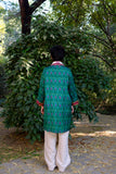 WeAreLabeless - Ikat Green Kimono | BeKarmic | Kimono | Dress, Fashion, Topwear, WeAreLabeless, Women, ₹5000 - ₹10000