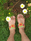 Daisy Floral Embroidery Sandal - Sandalwali - BeKarmic