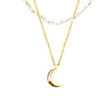 Double vision Little Moon silver 925 gold plated/howlite necklace - Karma Koncept Lifestyle - BeKarmic