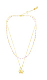Double vision Lotus silver 925 gold plated/rose quartz necklace - Karma Koncept Lifestyle - BeKarmic