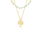 Double vision Little tree of life silver 925 gold plated/malachite necklace - Karma Koncept Lifestyle - BeKarmic