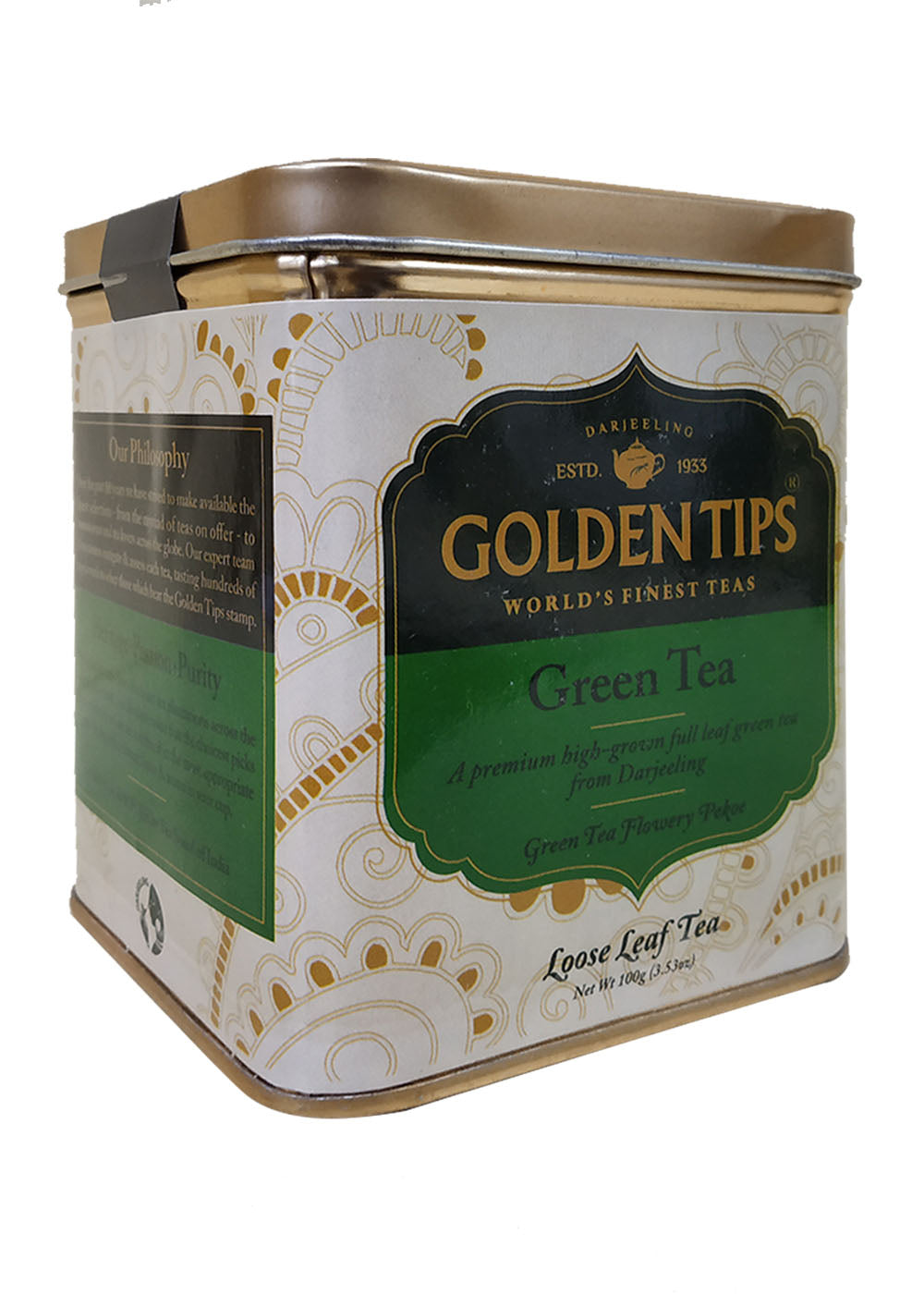 Golden Tips Teas India - Green Tea - Tin Can | BeKarmic | Green Tea | Beverage, Drink, Golden Tips Teas India, Green Tea, Less than ₹500, Tea, Tea Leaves