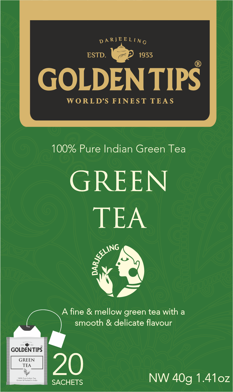 MERI CHAI Pure North Indian Green Tea Bag 25 Tea Box Tea Beverage  Daily  Essentials  OHHO Express