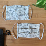 Organic Cotton Double Layered Face Mask with Filter Pocket (Set of 2 - Forest Print) - Urban Creative - BeKarmic