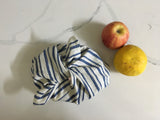 Tanuka- Organic Cotton Bento Bags in Indigenous 'Kala Cotton' - Set of 2 - Small -8" x 8" x 1.5 ", Blue Stripes - Urban Creative - BeKarmic