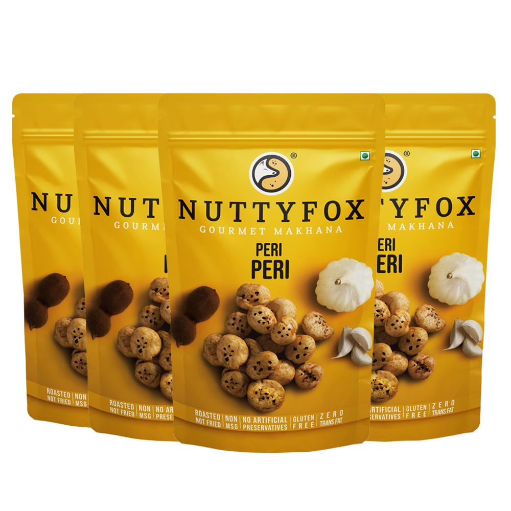 NuttyFox Gourmet Makhana – Piri Piri – Pack of 4