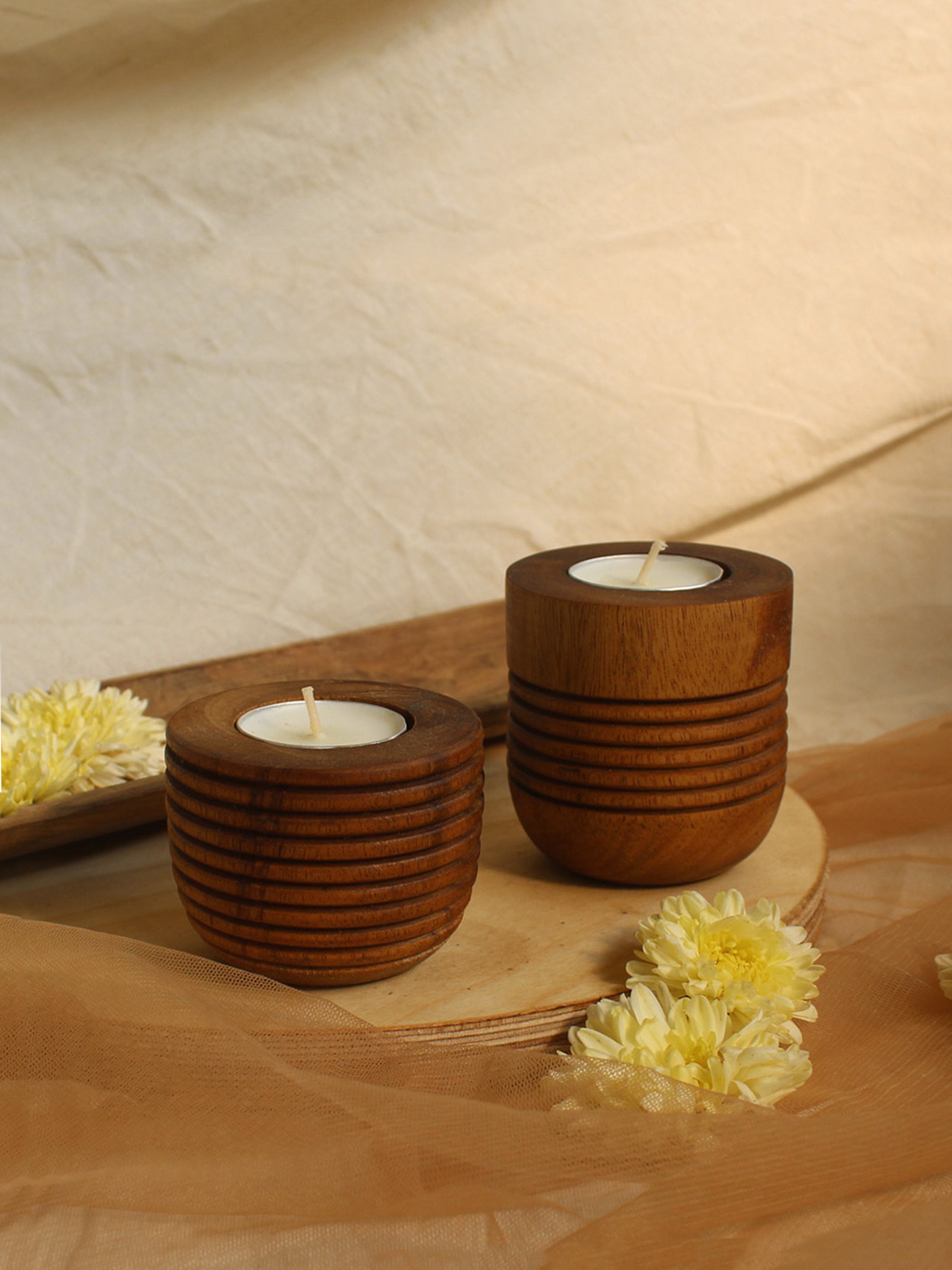 Bowl Tea-Lights (Set of 2) - Studio Indigene - BeKarmic