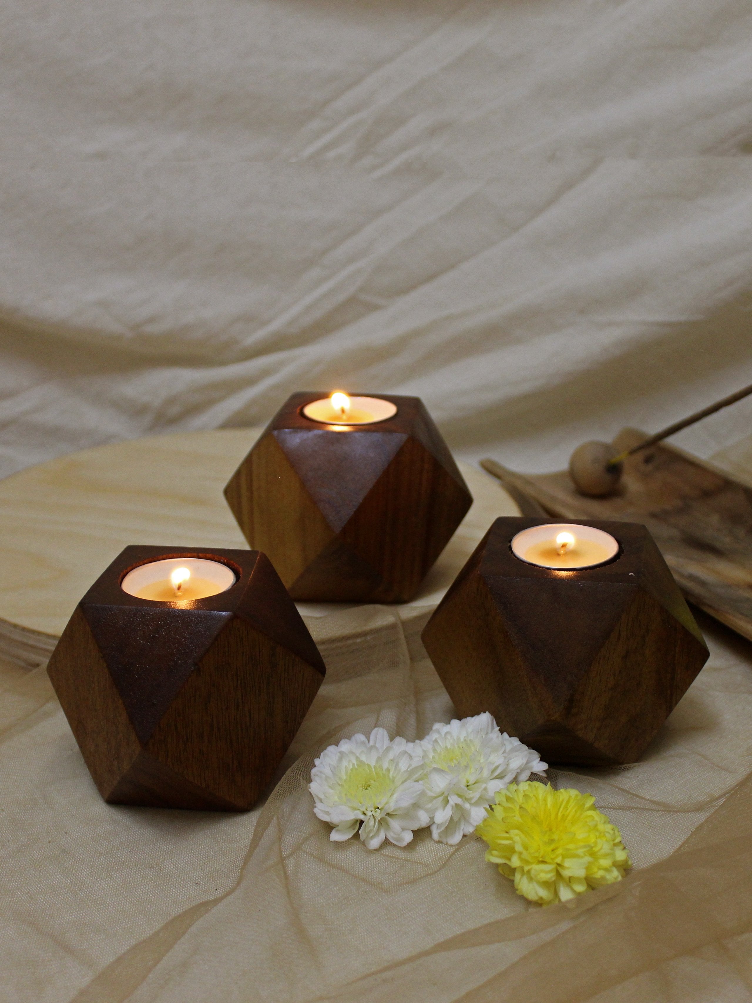 Faceted Cube Tea-Lights - Studio Indigene - BeKarmic
