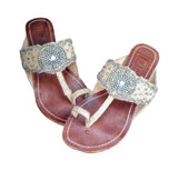 Ela Silver Embellished Jute Sandals - Sandalwali - BeKarmic