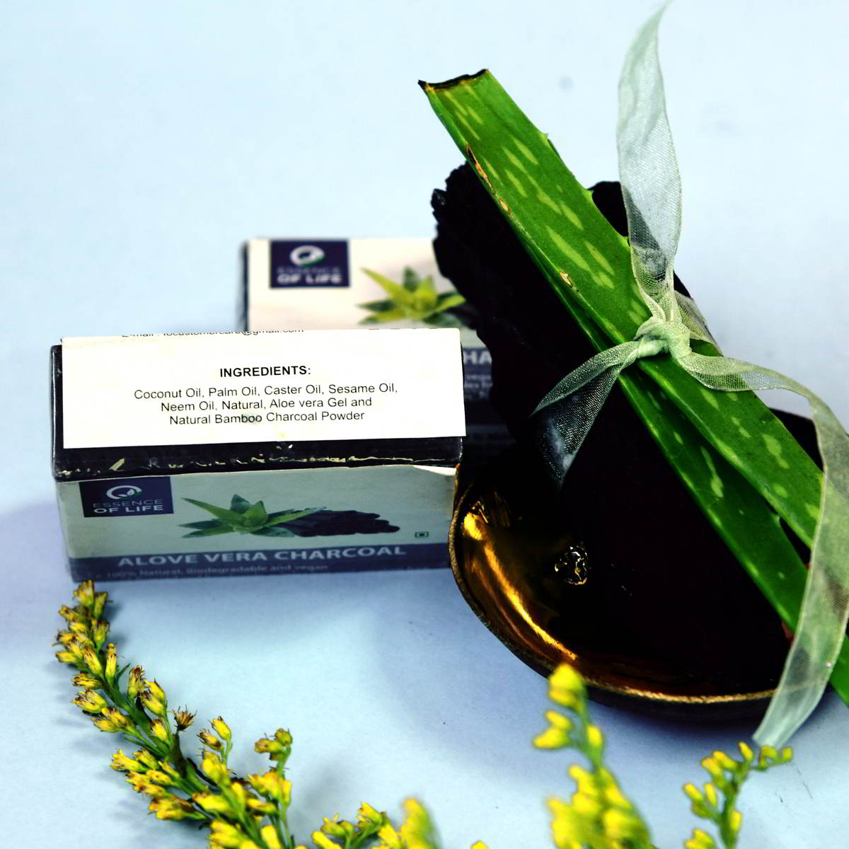 Aloevera Charcoal Soap(set of 3) | Essence of Life - Essence of Life - BeKarmic