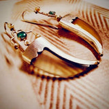 AVANI Silver Faux Tiger Claw Green Royal Earrings - Baka Jewelry - BeKarmic