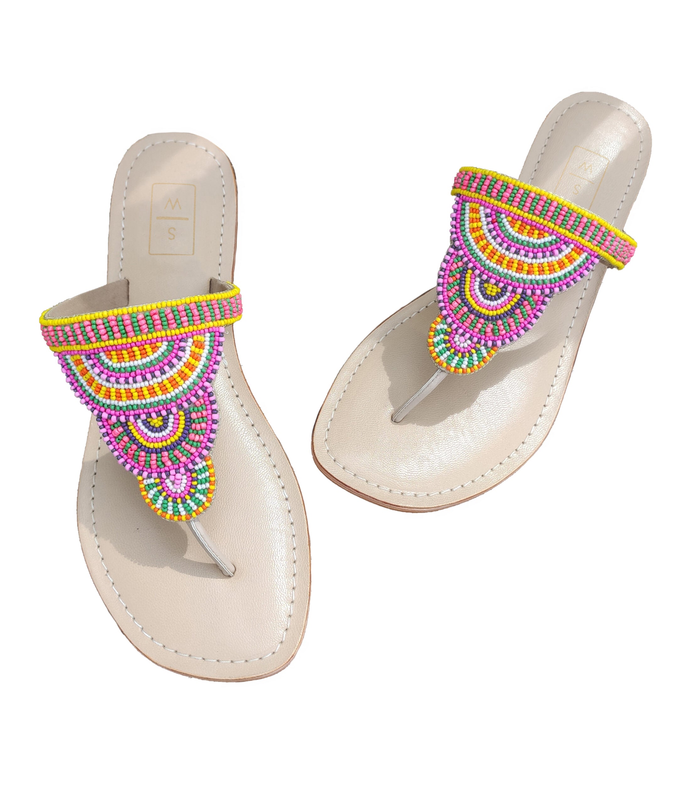 Candy Multi Coloured Beaded Sandal - Sandalwali - BeKarmic