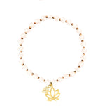 Cycles Lotus rose chalcedony/copper pyrite bracelet - Karma Koncept Lifestyle - BeKarmic