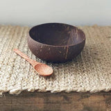 Coconut Shell Bowl with Spoon & Fork