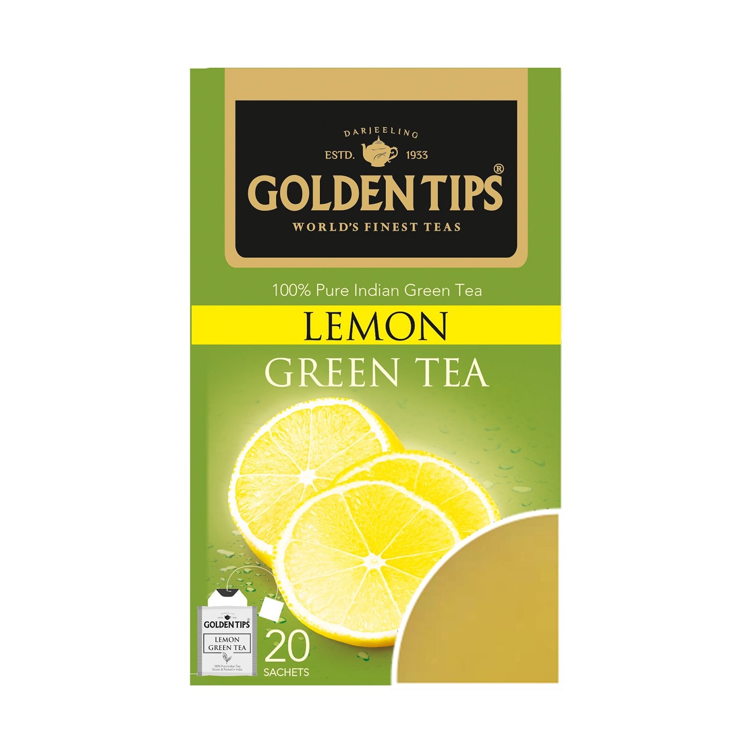 Golden Tips Teas India - Lemon Green Envelope Tea -  Tea Bags | BeKarmic | Green Tea | Beverage, Drink, Golden Tips Teas India, Green Tea, lemon green tea, lemon tea, Less than ₹500, Tea, t