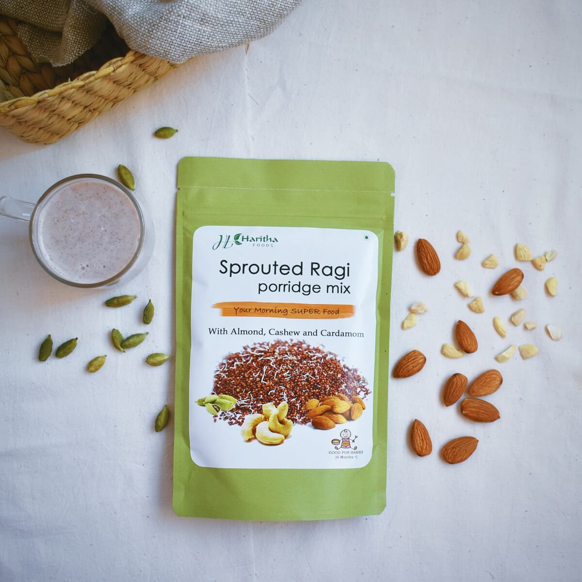 Sprouted Ragi porridge mix(set of 2) - Future Organics - BeKarmic