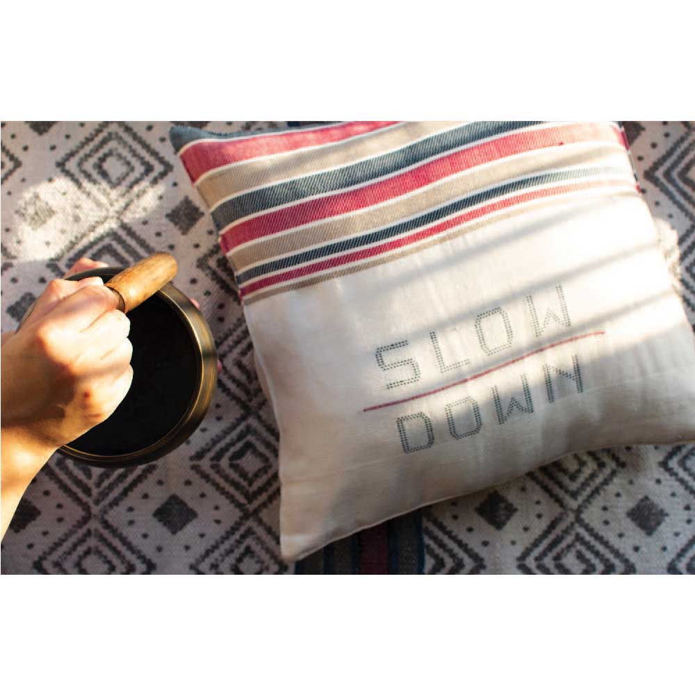 Cushion Cover- Slow Down - White Light Elements - BeKarmic